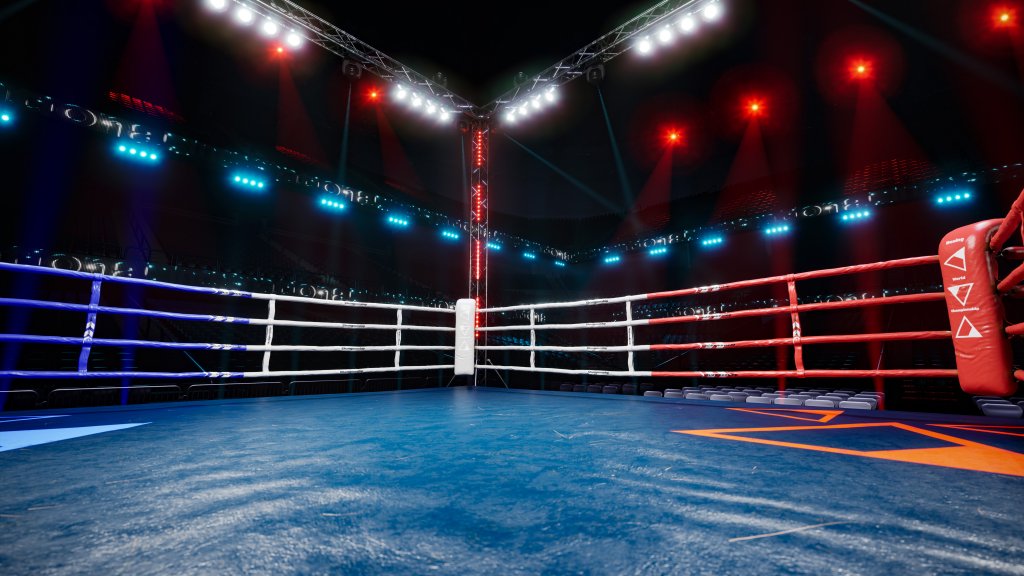 Empty boxing arena waiting new round