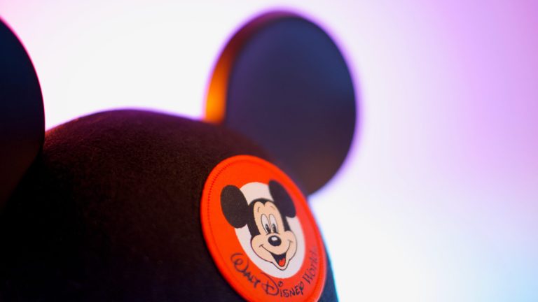 black and orange mickey mouse cap