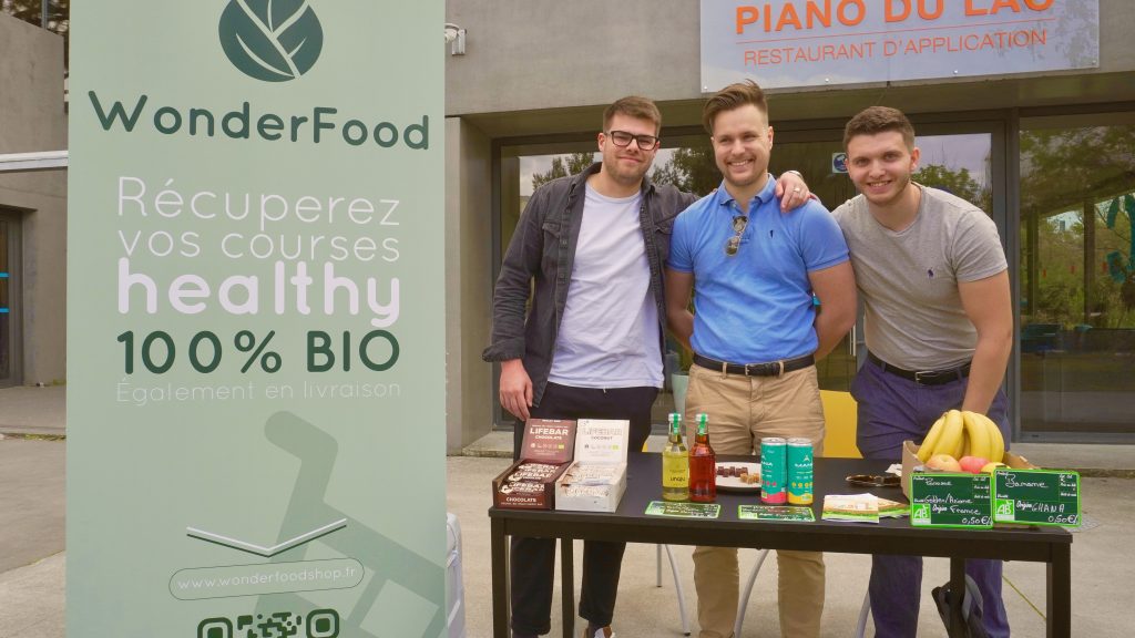 Brice Tricou, Lucas Guitard et Alexis Louli sont les fondateurs de WonderFood à Bordeaux.