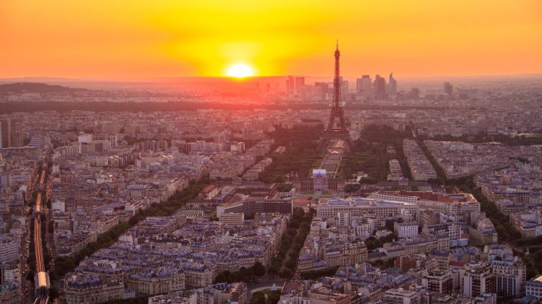 coucher de soleil sur Paris