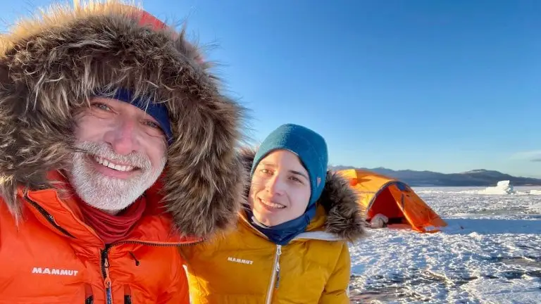 Sur le lac de Mongolie, Renaud et Aliénor