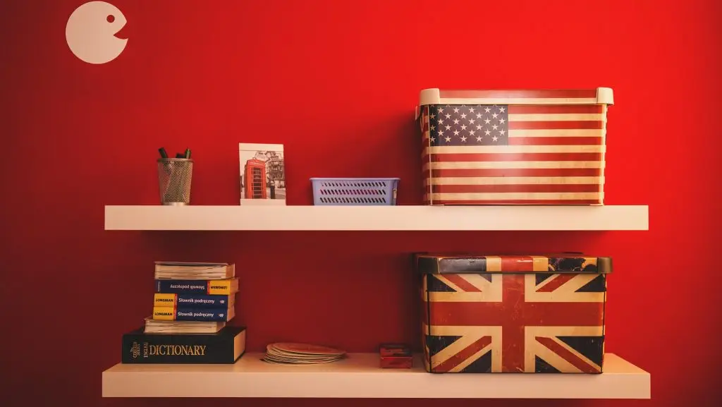 two gift boxes on floating shelf