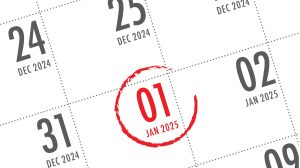 Un calendrier 1er janvier